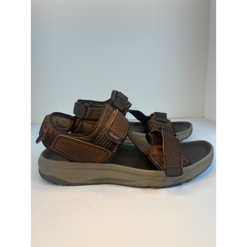 Florsheim Mens Brown Leather Sport Sandals Comfortech Flexsole Size 11M